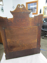 Load image into Gallery viewer, Antique Quarter Sawn Oak Eastlake Wall Mirror with Wall Shelf
