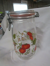 Load image into Gallery viewer, Vintage Spice of Life France 1.5 Liter Clear Glass Kitchen Canister with Wire Bale Top
