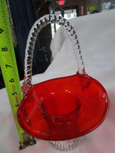 Load image into Gallery viewer, Fenton Ruby Red and Clear Glass Decor Basket
