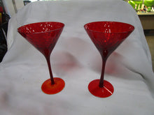 Load image into Gallery viewer, Vintage Empoli Red Diamond Quilted Martini Glasses Set of 2
