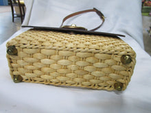 Load image into Gallery viewer, Vintage Cappelli Red Leather and Woven Straw Shoulder Bag Purse

