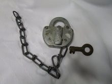 Load image into Gallery viewer, Vintage Adlake K14 Railroad Switch Padlock with Chain and Key
