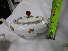 Load image into Gallery viewer, Victoria China Czech Floral Porcelain Teapot and Creamer/Sugar Tea Set
