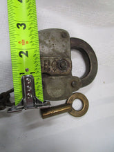 Load image into Gallery viewer, 1967 Slaymaker Penn Railroad Switch Padlock with Chain and Key
