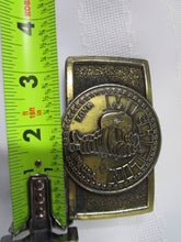 Load image into Gallery viewer, Vintage Michelin Made In USA Tire Man Brass Belt Buckle
