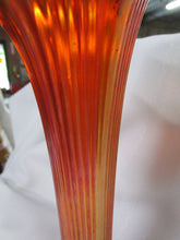 Load image into Gallery viewer, Vintage Northwood Carnival Marigold Ribbed Glass Swung Vase
