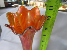 Load image into Gallery viewer, Vintage Northwood Carnival Marigold Ribbed Glass Swung Vase
