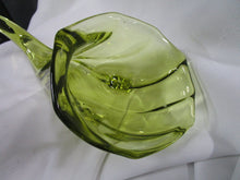 Load image into Gallery viewer, Vintage Duncan Miller Green Glass Horn of Plenty Cornucopia Decor

