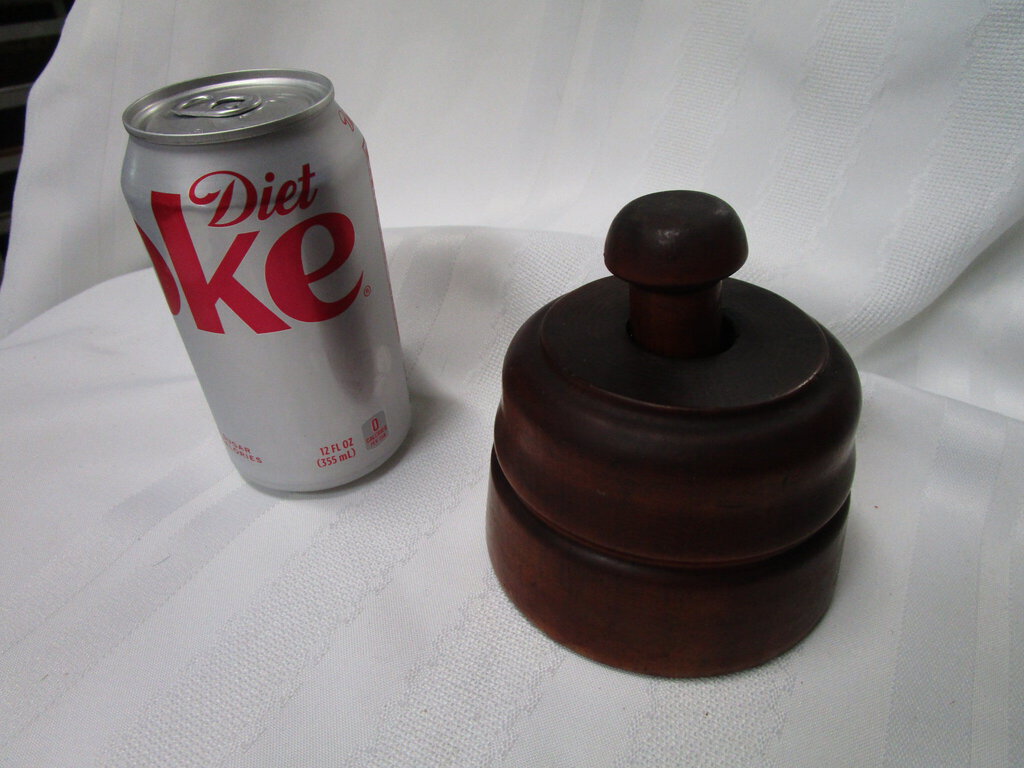 Vintage Solid Wood Large Round Butter Mold Pineapple Stamp Press