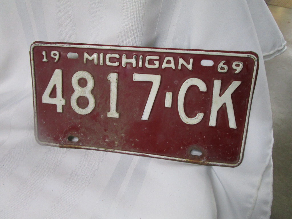 1969 Michigan 4817-CK Car Tag License Plate
