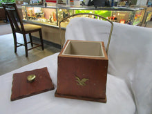 Load image into Gallery viewer, Vintage Solid Wood Salt Box with Metal Handle and Plastic Insert
