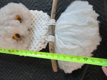 Load image into Gallery viewer, Vintage Macrame White Owl Pot Planter Holder with Top Strap
