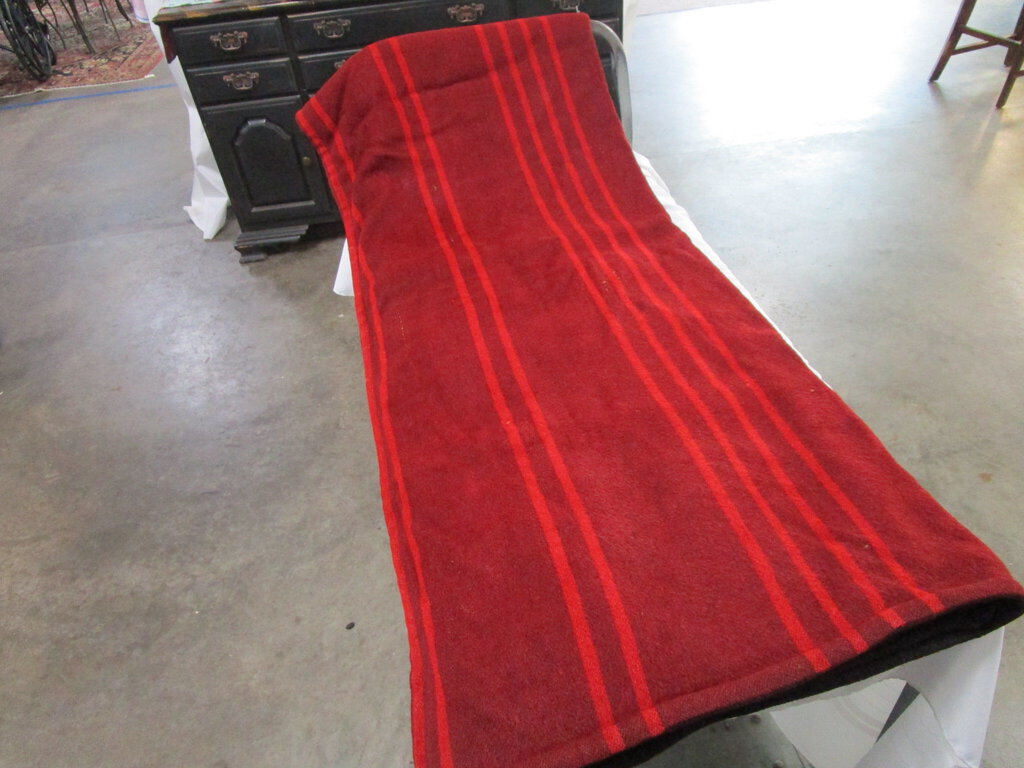 Vintage Wool Red Stripe Blanket