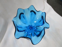 Load image into Gallery viewer, Vintage LE Smith Colonial Blue Glass Footed Compote Dish
