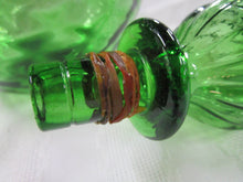 Load image into Gallery viewer, Vintage Emoli Green Optic Glass Bulb Genie Decanter with Ribbed Glass Stopper
