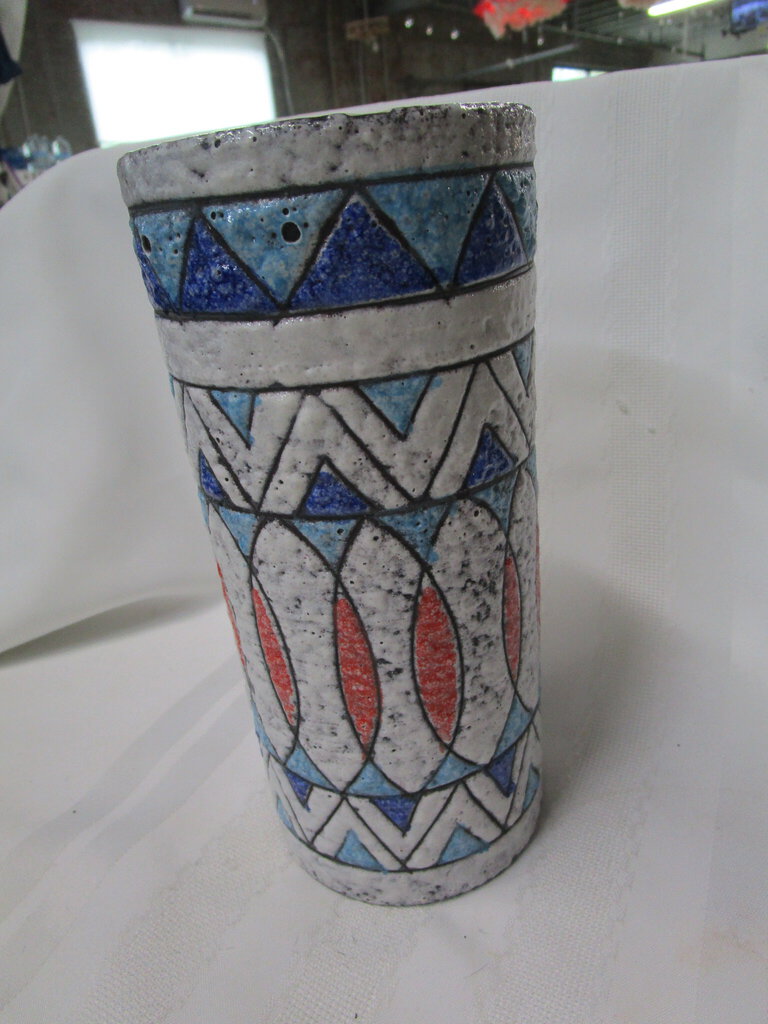 MCM Italy Fat Lava Cylinder Geometric Vase