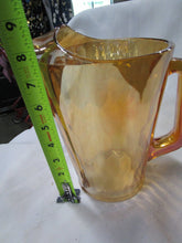 Load image into Gallery viewer, Vintage Jeanette Glass Carnival Hex Optic Handled Pitcher
