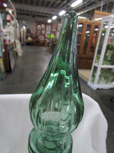 Load image into Gallery viewer, Vintage Empoli Light Green Glass Genie Decanter Bottle with Flame Stopper
