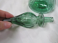 Load image into Gallery viewer, Vintage Empoli Light Green Glass Genie Decanter Bottle with Flame Stopper
