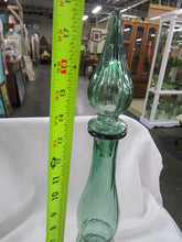 Load image into Gallery viewer, Vintage Empoli Light Green Glass Genie Decanter Bottle with Flame Stopper
