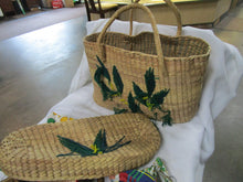 Load image into Gallery viewer, Vintage Mexico Woven Carry Bag and (3) Handmade Marionettes
