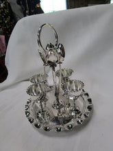 Load image into Gallery viewer, Vintage Victorian Style Silver Tone Metal Egg Cruet Serving Table Set for Four
