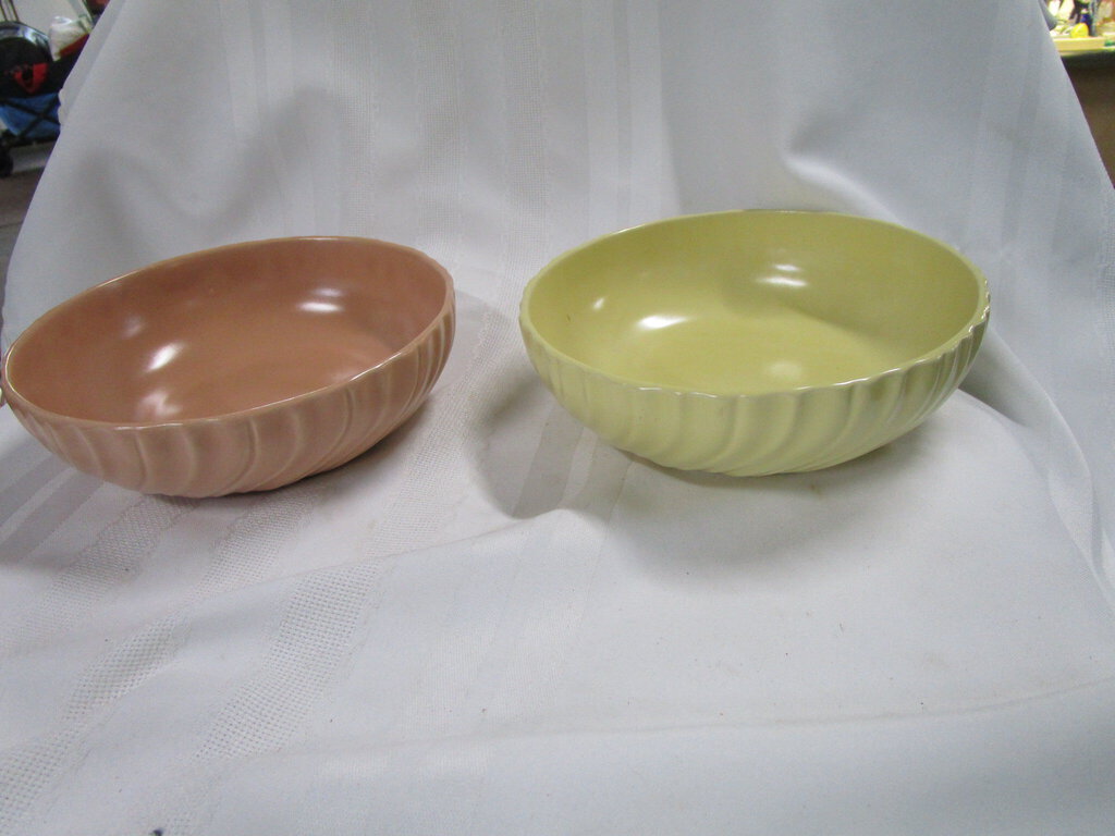 Vintage Franciscan Pottery Coronado Yellow and Brown Salad Bowls Set