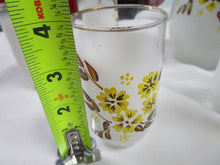 Load image into Gallery viewer, MCM Retro Clear/Frosted Floral Juice Carafe and (5) Juice Glasses
