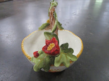 Load image into Gallery viewer, Vintage Fitz &amp; Floyd Garden Medley Floral Ceramic Basket with Handle
