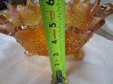 Load image into Gallery viewer, Fenton Marigold Carnival Glass Tree Motif Tripod Fruit Bowl
