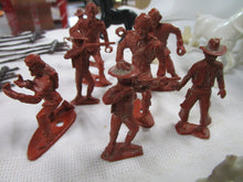 Load image into Gallery viewer, 1950&#39;s Plastic Cowboy &amp; Indian with Horses Toy Plastic Figures Lot
