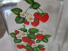 Load image into Gallery viewer, Vintage Anchor Hocking Clear Glass Strawberry Motif Kitchen Canisters with Lids
