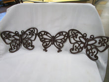 Load image into Gallery viewer, Vintage Homco Brown Plastic Butterfly Wall Plaques Set of 3
