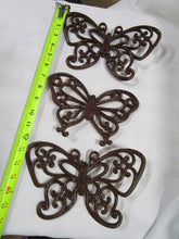 Load image into Gallery viewer, Vintage Homco Brown Plastic Butterfly Wall Plaques Set of 3
