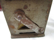 Load image into Gallery viewer, Vintage Czech Hot Coal Metal Clothing Iron with Red Wood Handle and Rooster Lid Latch
