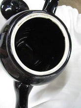 Load image into Gallery viewer, Vintage Hall USA Gloss Black Ceramic Restaurant Serving Teapot with Metal Spigot
