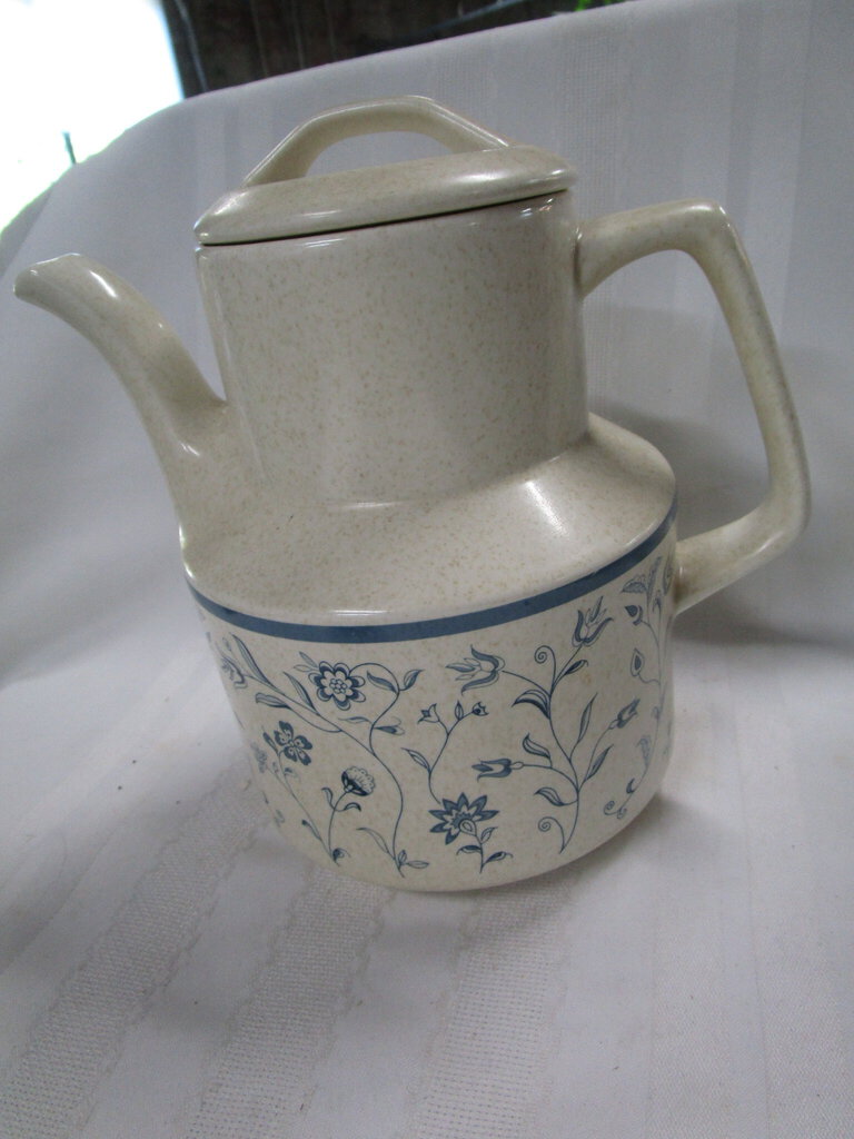 Vintage Temper-Ware by Lenox Blue Breeze Coffee Teapot