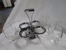 Load image into Gallery viewer, MCM Glass Carry Carousel with (4) Clear Highball Glasses
