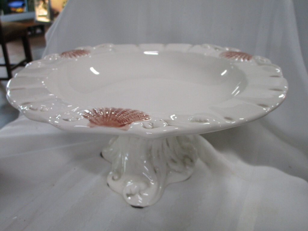Vintage American Atelier By The Sea Ironstone 5256 Cake Serving Pedestal Stand