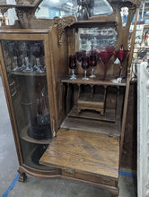 Load image into Gallery viewer, Antique Oak Side by Side Secretary with Bow Front Curio
