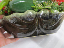 Load image into Gallery viewer, Vintage Hull USA F77 Pottery Green Drip Glaze Planter with Plastic Fruit
