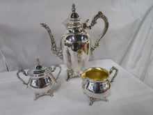 Load image into Gallery viewer, Vintage Oneida Silverplate Coffee Tea Pot and Creamer Sugar Serving Set
