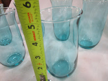 Load image into Gallery viewer, Vintage Turquoise Aqua Glass Beverage Tumblers Set of 6
