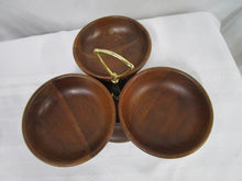 Load image into Gallery viewer, Vintage Margaret Studios Rotating Nut Candy 3 Bowl Lazy Susan
