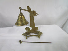 Load image into Gallery viewer, Vintage Asian Oriental Brass Man with Dinner Bell and Hammer
