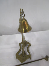 Load image into Gallery viewer, Vintage Asian Oriental Brass Man with Dinner Bell and Hammer
