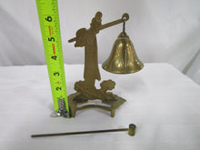 Load image into Gallery viewer, Vintage Asian Oriental Brass Man with Dinner Bell and Hammer
