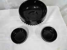 Load image into Gallery viewer, Indiana Glass Black Diamond Point Serving Bowl &amp; 2 Individual Bowls
