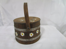 Load image into Gallery viewer, Vintage Basketville Handpainted Daisies Wood Firkin Basket
