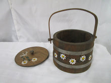 Load image into Gallery viewer, Vintage Basketville Handpainted Daisies Wood Firkin Basket
